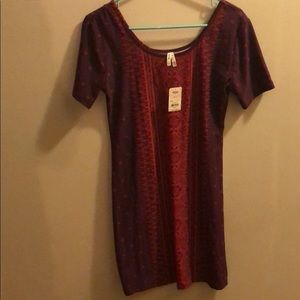 Red dress with pink accents